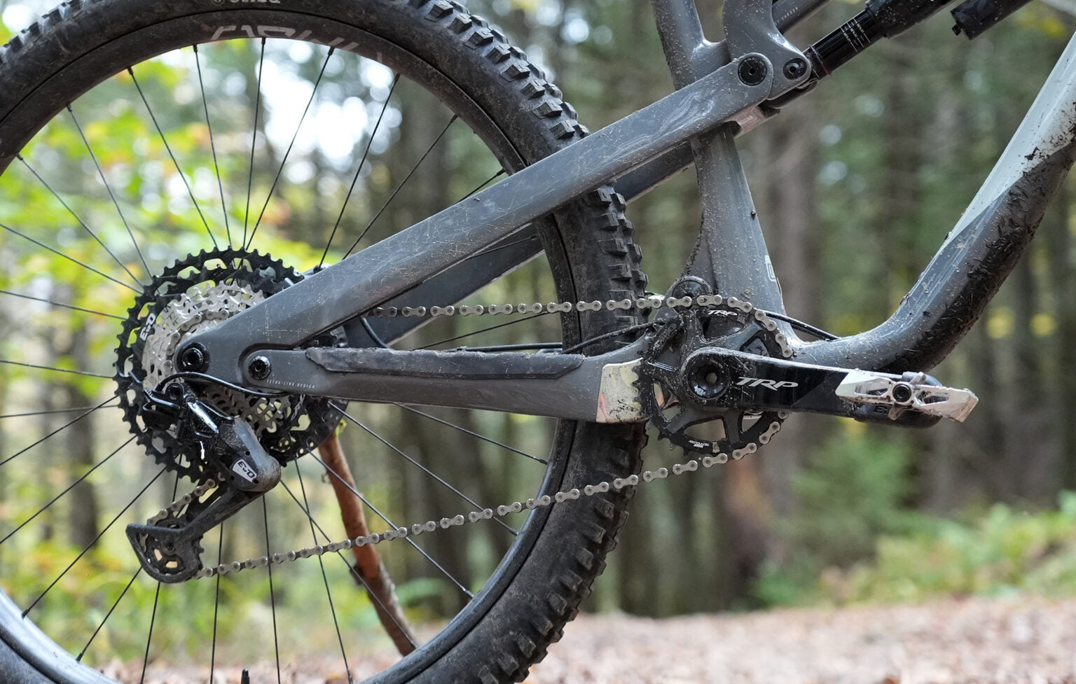 TRP EVO 12-speed mechanical mountain bike drivetrain system detail - third alternative to SRAM and Shimano for  MTB riders"