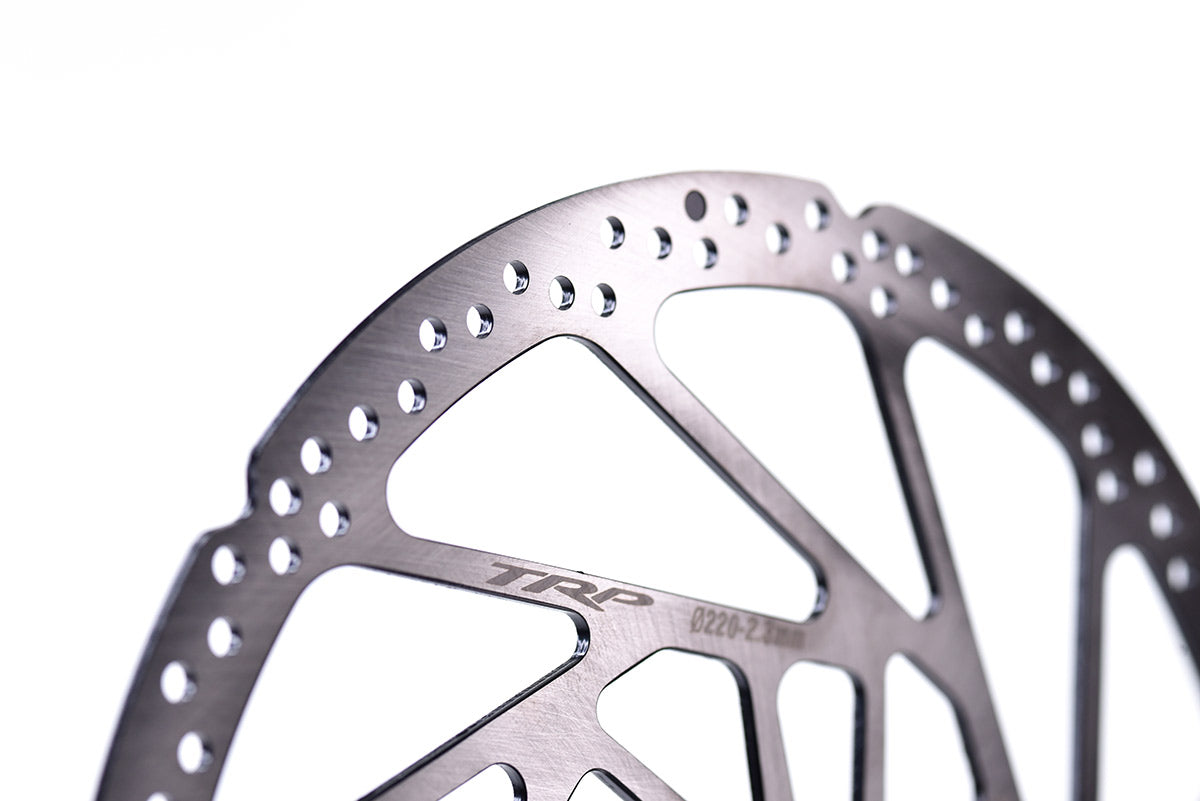 TRP EVO 22mm disc brake rotor with wear indicator for mountain bike safety and performance monitoring