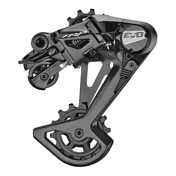 TRP EVO 12-speed rear derailleur in black and silver finish