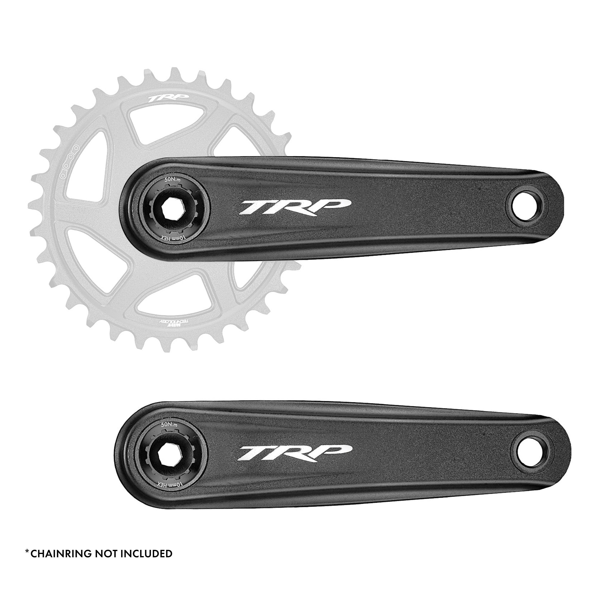 close‑up of TRP EVO 12 alloy MTB crank