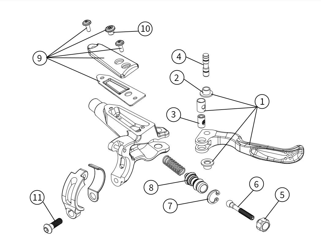 TRP Trail EVO brake lever replacement parts and service kit for mountain bike hydraulic brake maintenance