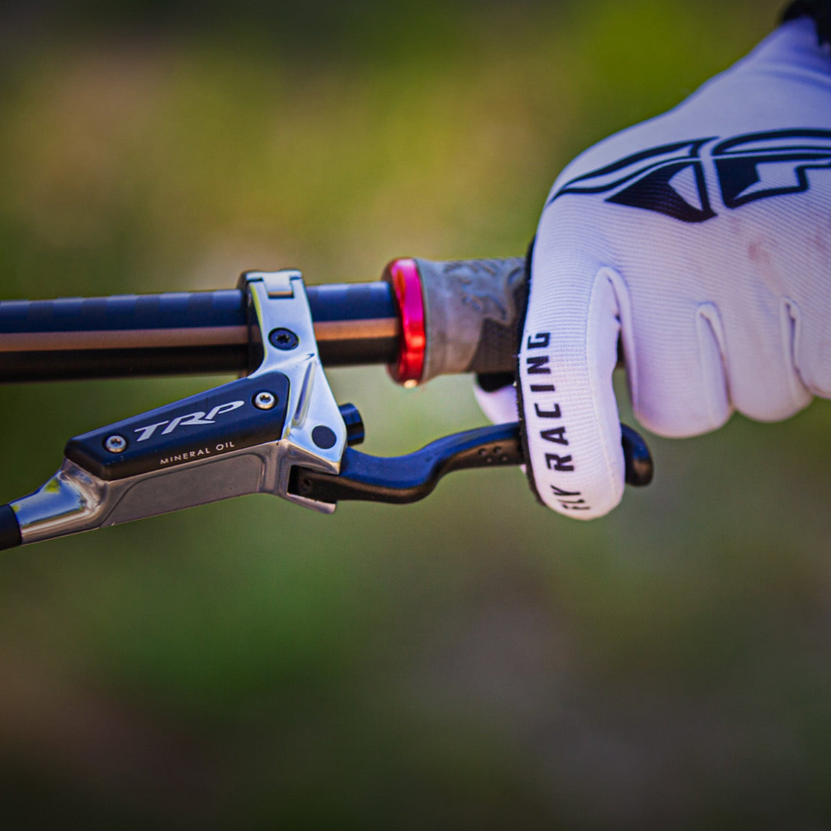 TRP DH-R EVO ergonomic lever blade mobile view - rider comfort and control for extended mountain bike riding