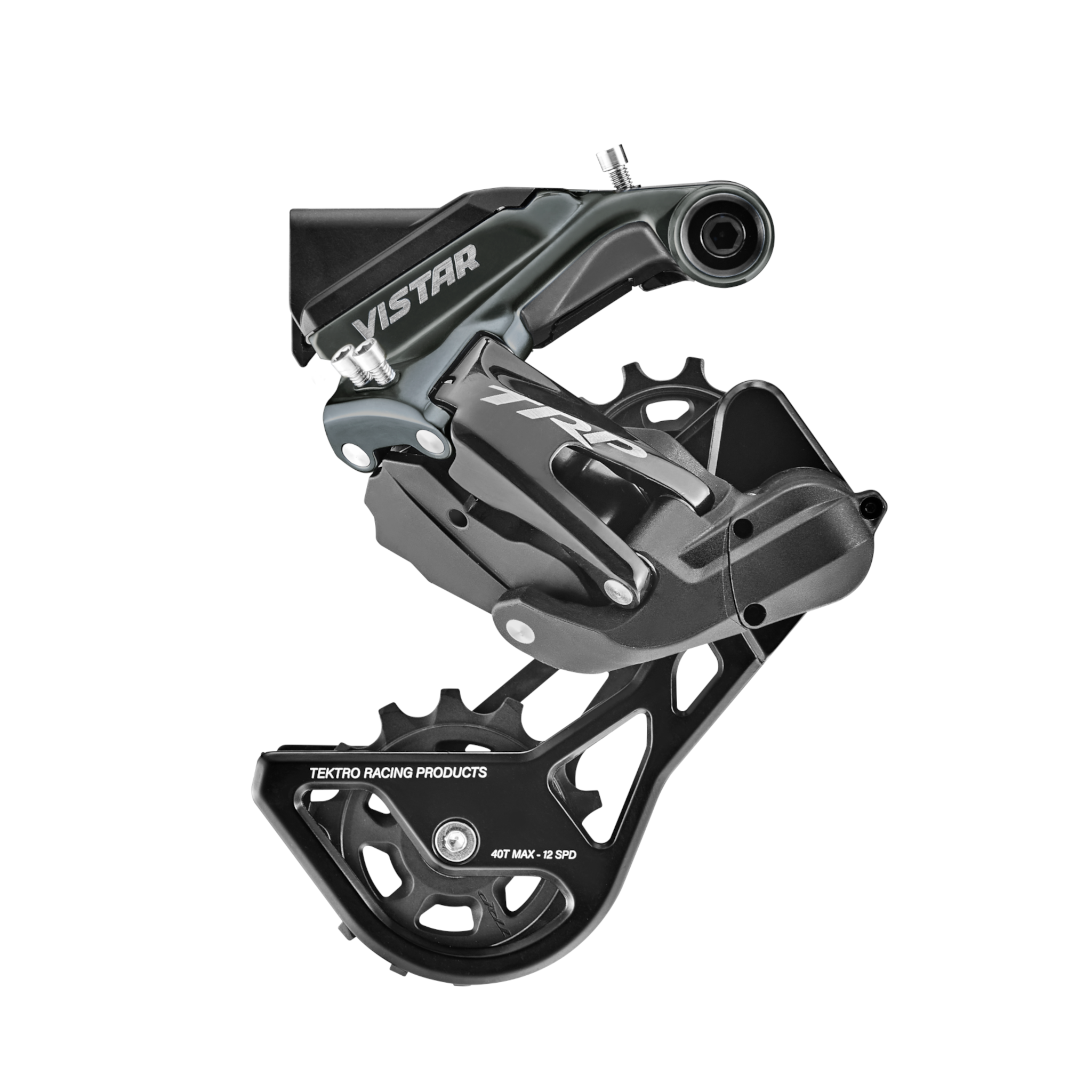 TRP Vistar Bicycle derailleur for gravel bikes with 12 gears on a white background